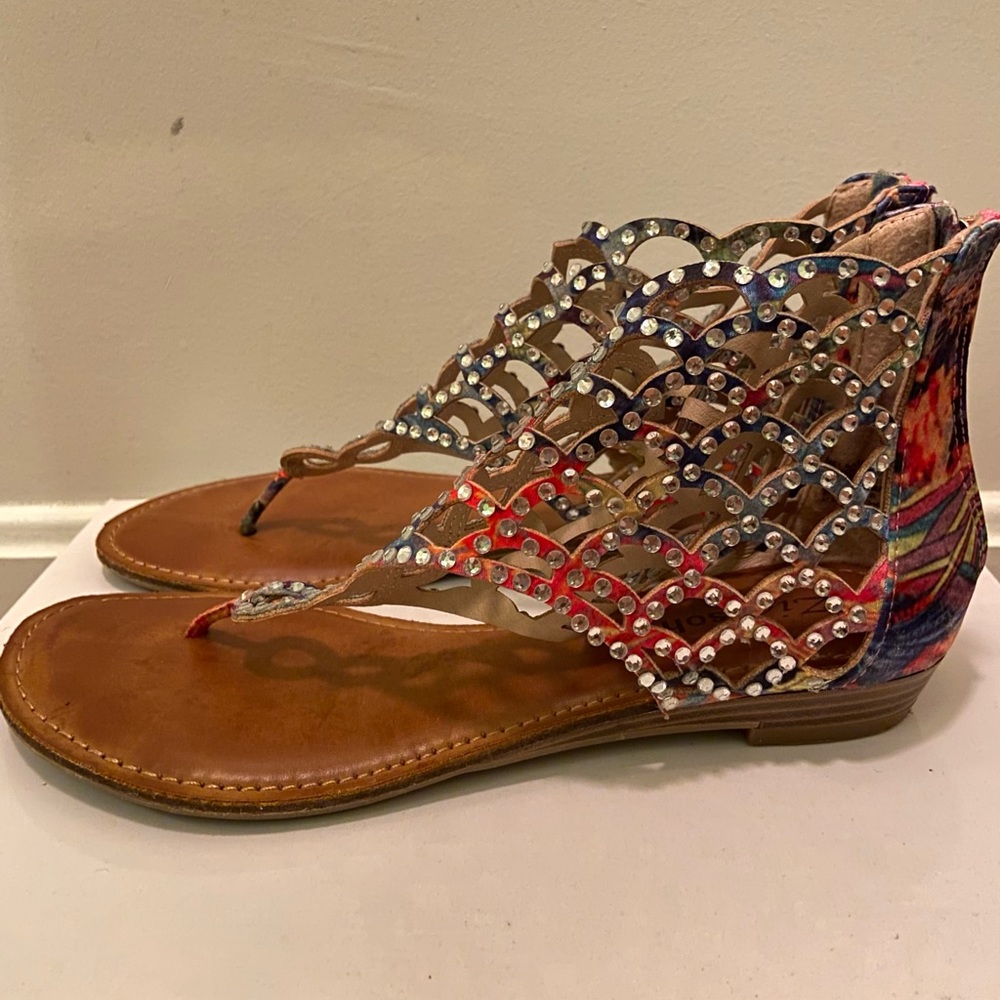 Womens Zigi Soho Melaa Rhinestone colorful gladiator sandals